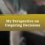 My Perspective on Umpiring Decisions