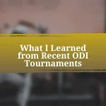 What I Learned from Recent ODI Tournaments